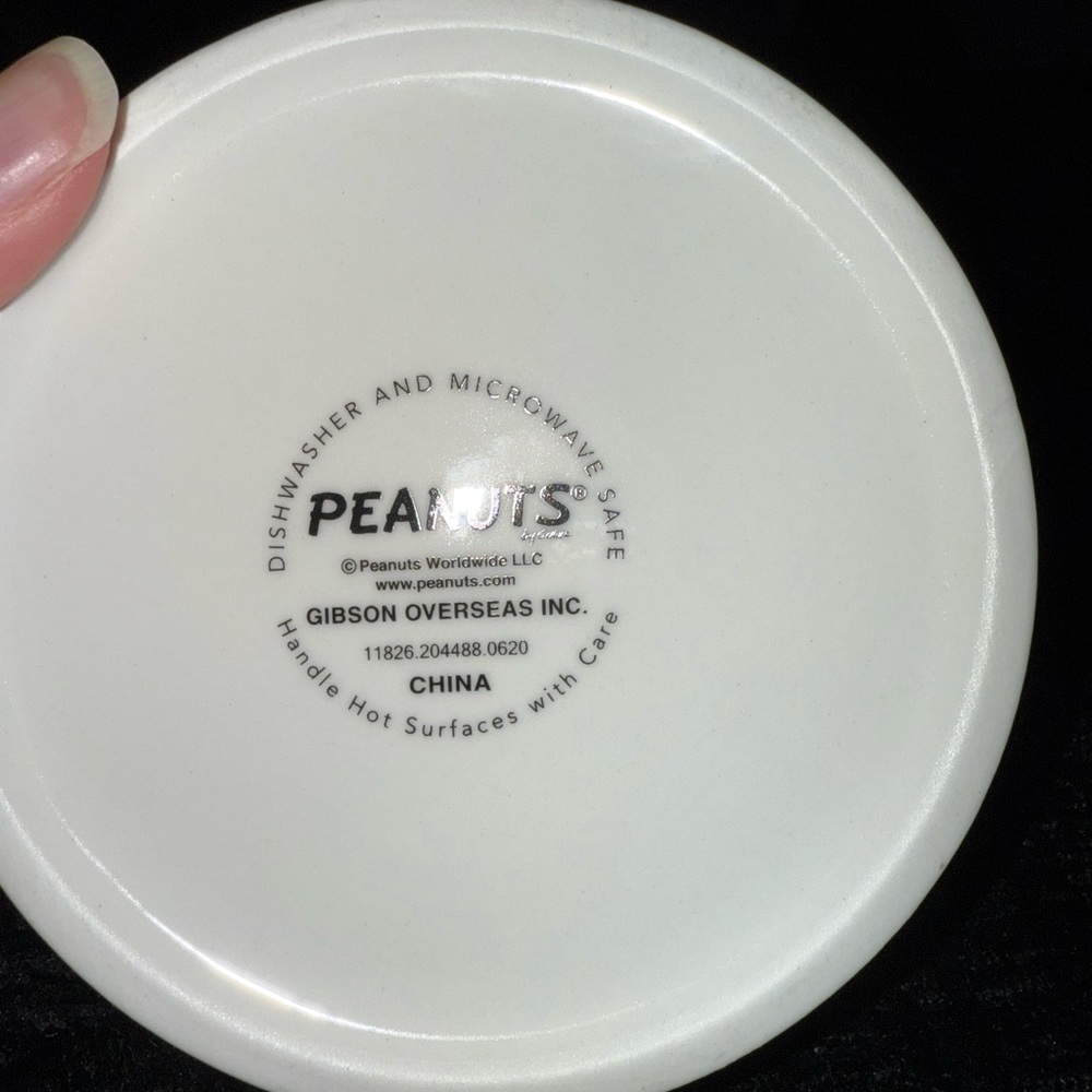 Peanuts Suppertime White and Red Bowl